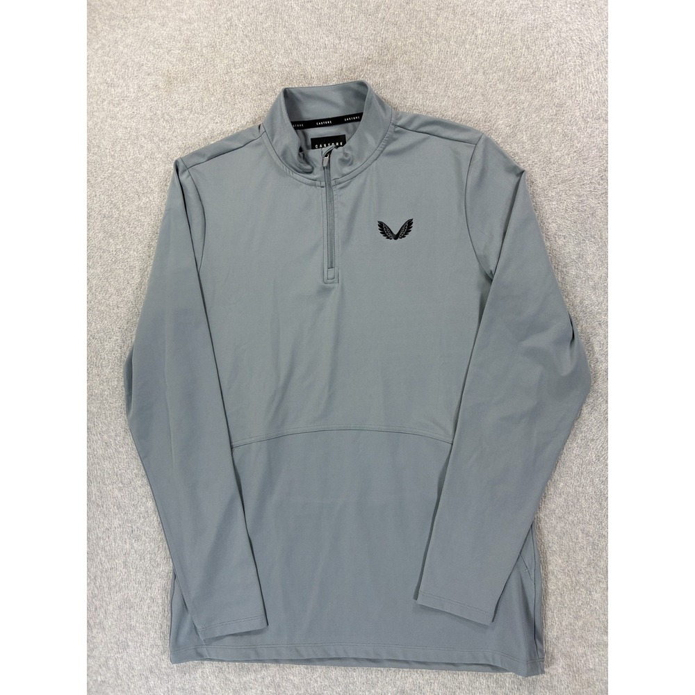 Castore 1/4 Zip‎ Performance Long Sleeve Pullover Shirt (Men's Medium) Gray